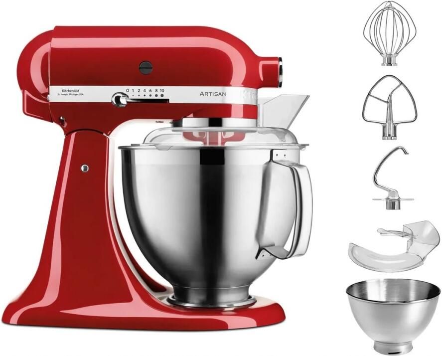 Kitchenaid Artisan 5KSM185PSEER Keizerrood | Keukenrobots | Keuken&Koken Keukenapparaten | 5413184120931 - Foto 2