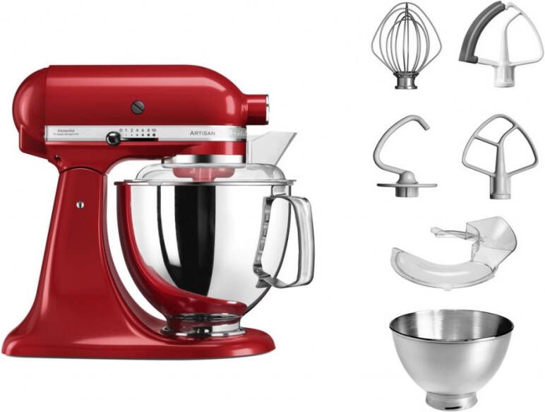 KitchenAid 5KSM175PSEER Keukenrobot met kantelbare kop 4 8 L Standmixer Artisan met exta accessoires Keizerrood - Foto 3