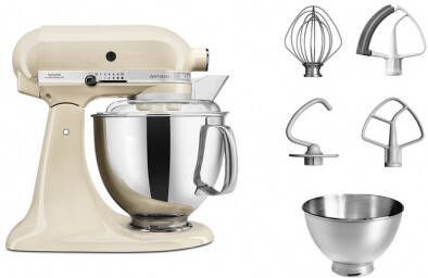 KitchenAid Keukenrobot Keukenmachine Artisan met extra accessoires Moederdag cadeautje 4 8 L Almond Cream - Foto 3