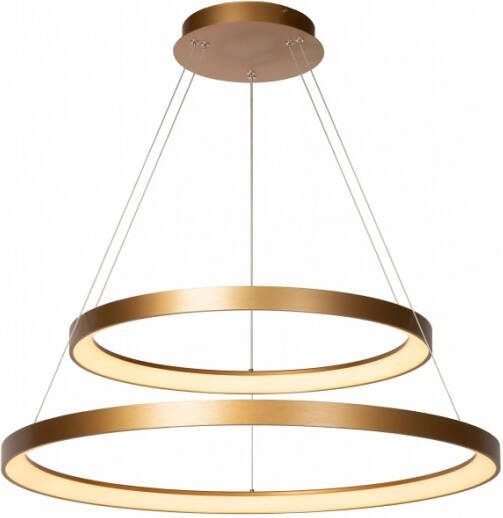 Lucide dimbare LED hanglamp Ø78 cm mat goud messing