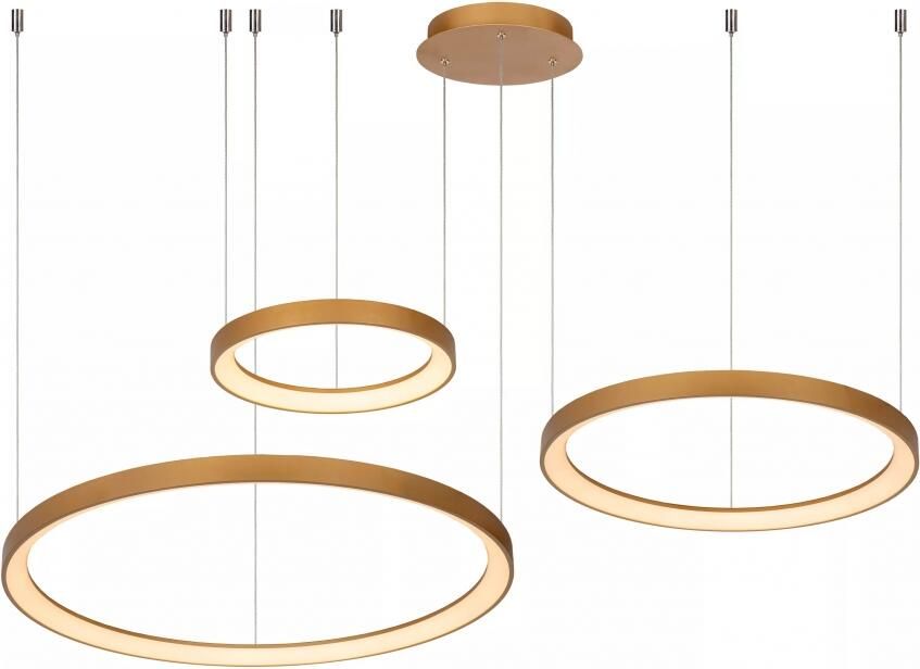 Lucide dimbare LED hanglamp Ø 78 cm mat goud messing