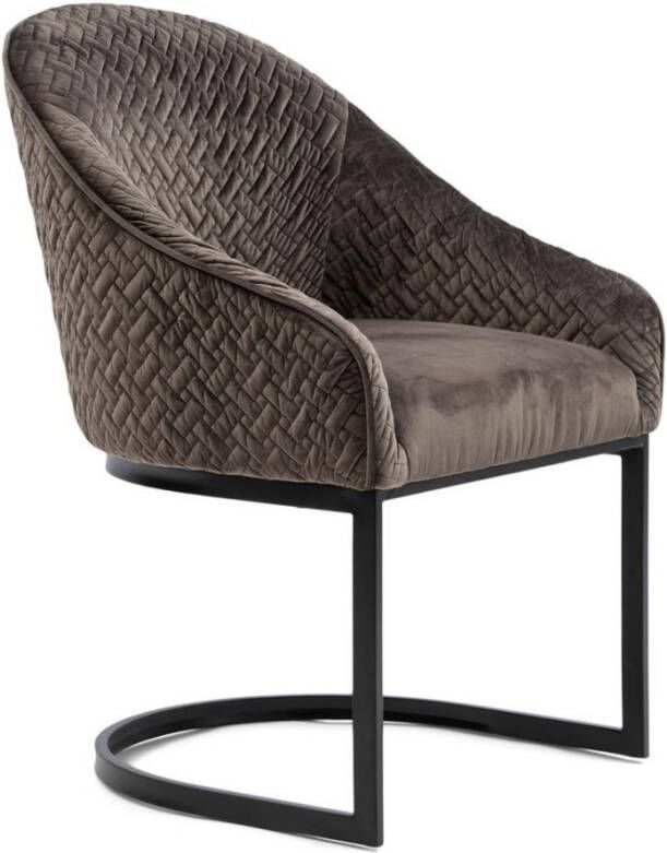 Riviera Maison Eetkamerstoel Met Armleuning Lincoln Dining Armchair Velvet Antraciet Grijs