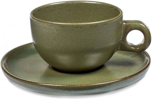Serax Surface kop en schotel (Gewicht: 4380 gram Kleur: groen)