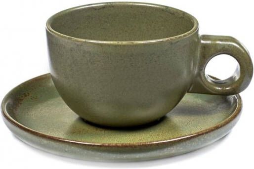 Serax Surface kop en schotel (Gewicht: 4860 gram Kleur: groen)