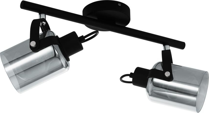 EGLO Wand- En Plafondlamp Berregas Zwart Chroom 2x40w E27