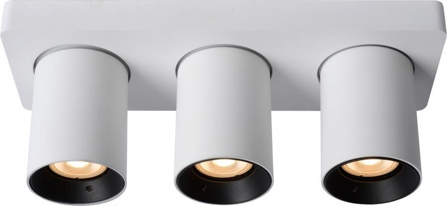 Lucide NIGEL Plafondspot LED Dim to warm GU10 3x5W 2200K 3000K Wit