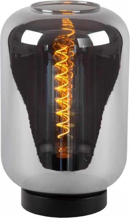 LUCIDE Tafellamp Joanet Gerookt Glas 22cm E27