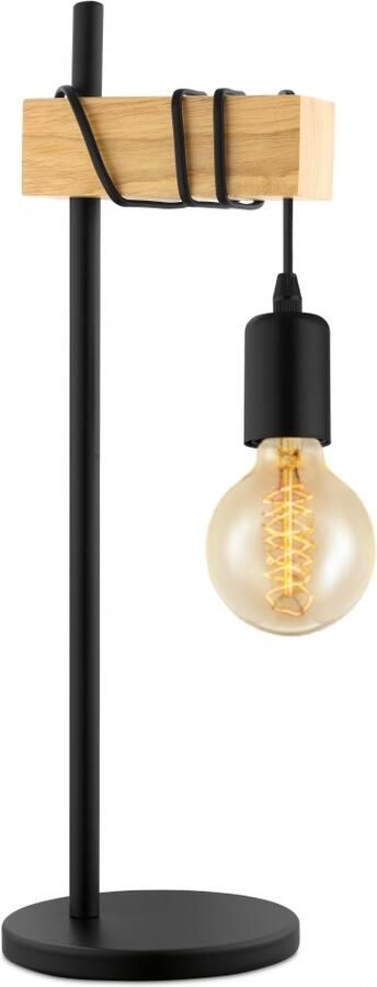 EGLO Tafellamp TOWNSHEND Vintage tafellamp retro lamp nacht kastlamp E27 met schakelaar