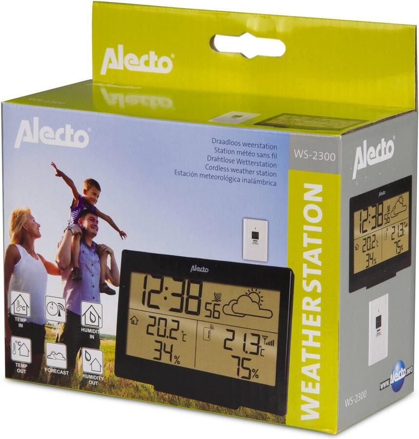 Alecto Radiografisch weerstation WS-2300 weerstation met draadloze buitensensor