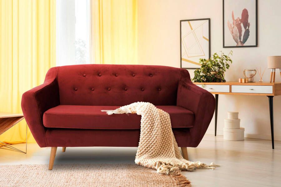 Andas 2-zitsbank Hol met capitonnage achter in scandinavische stijl
