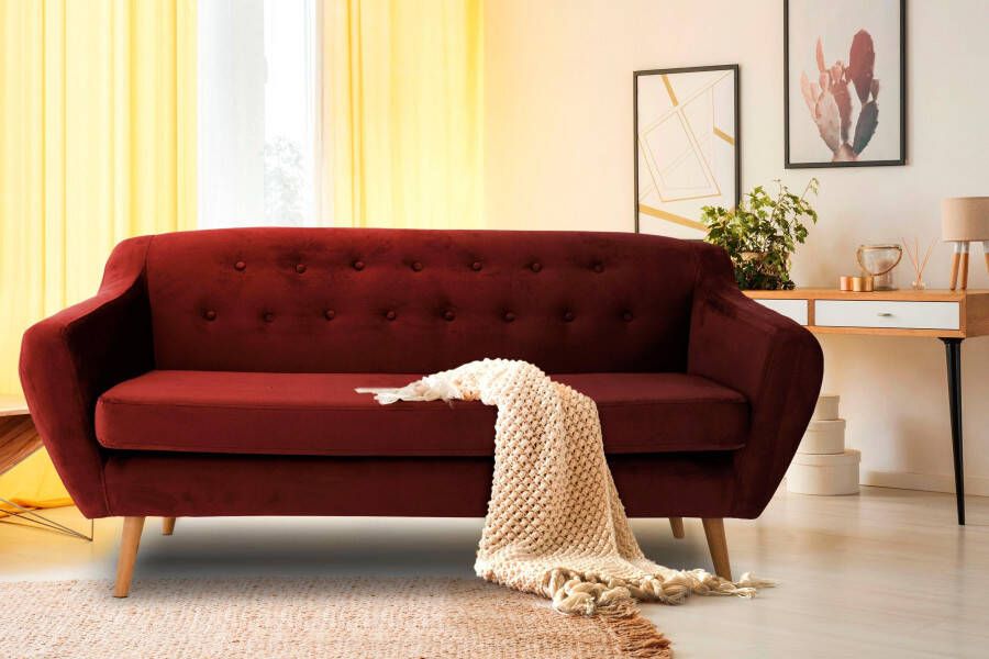 Andas 3-zitsbank Hol met capitonnage achter in scandinavische stijl