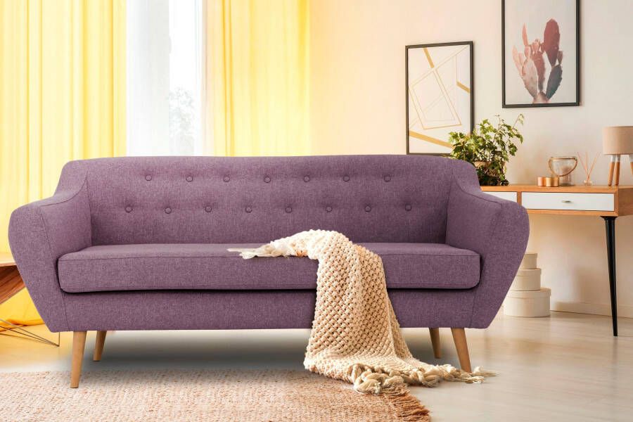 Andas 3-zitsbank Hol met capitonnage achter in scandinavische stijl