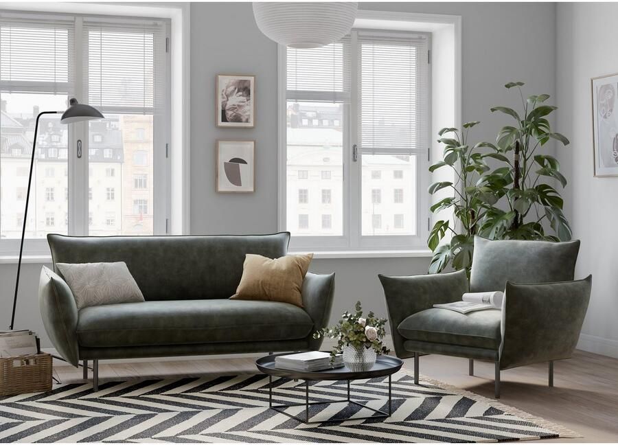 Andas 2-zitsbank Stine Bijzonder design door kussen-look en opstaande naad by Morten Georgsen