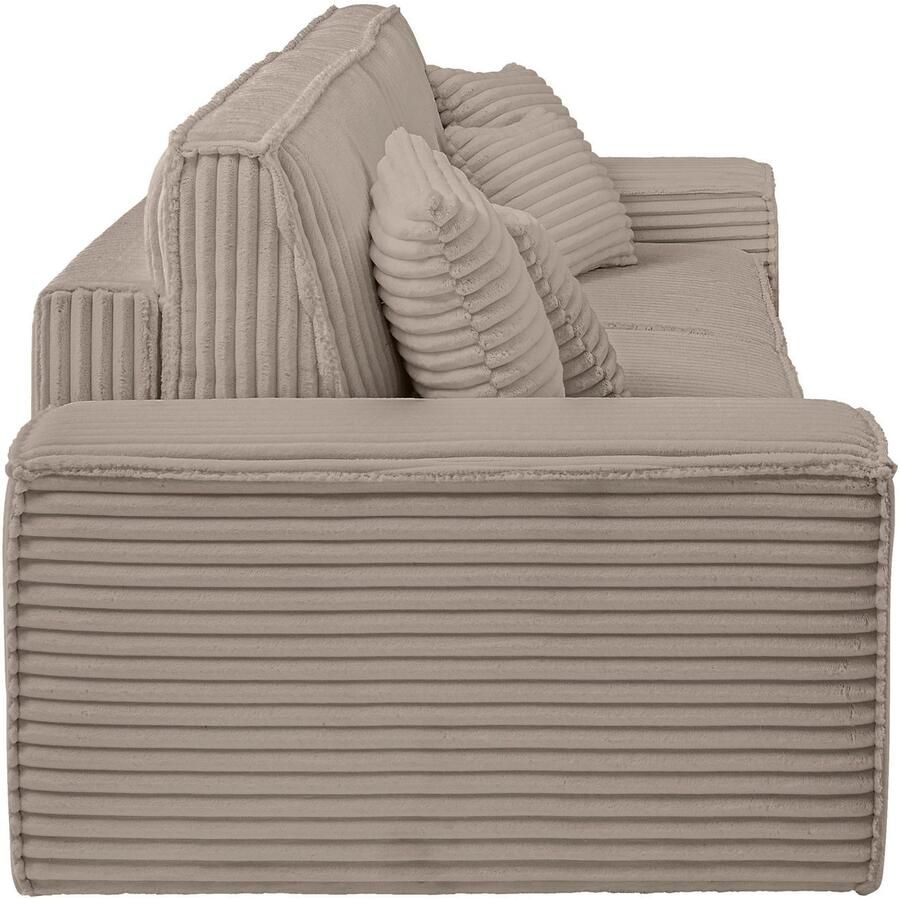 Andas 3-zitsbank FINNLEY Slaapbank 257 cm Couch met Slaapfunctie & Bedlade beschikbaar in de stofkwaliteiten bouclé structuur fijn en mega cord