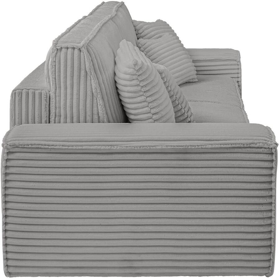 Andas 3-zitsbank FINNLEY Slaapbank 257 cm Couch met Slaapfunctie & Bedlade beschikbaar in de stofkwaliteiten bouclé structuur fijn en mega cord