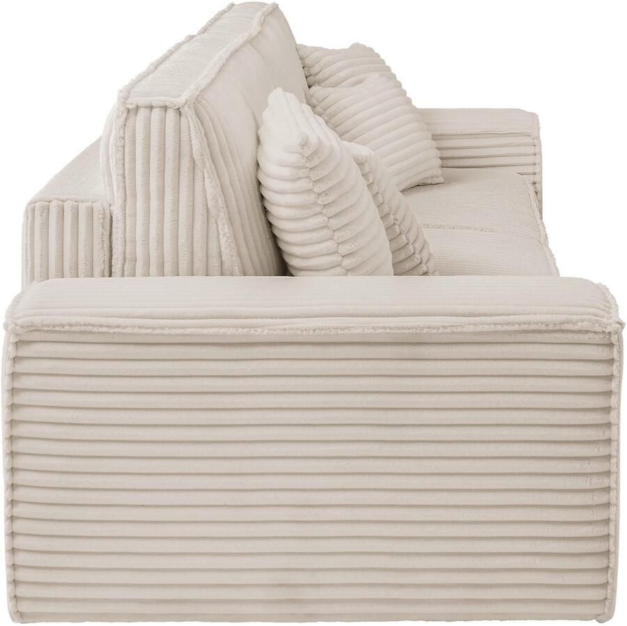 Andas 3-zitsbank FINNLEY Slaapbank 257 cm Couch met Slaapfunctie & Bedlade beschikbaar in de stofkwaliteiten bouclé structuur fijn en mega cord