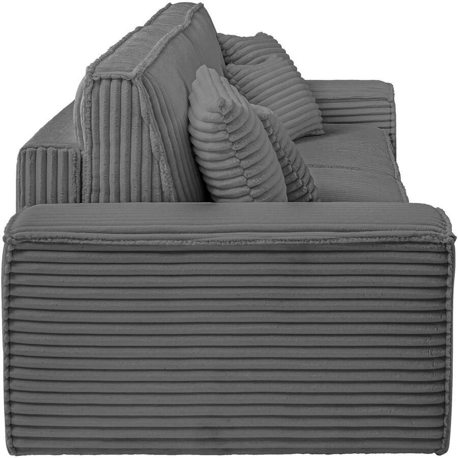 Andas 3-zitsbank FINNLEY Slaapbank 257 cm Couch met Slaapfunctie & Bedlade beschikbaar in de stofkwaliteiten bouclé structuur fijn en mega cord