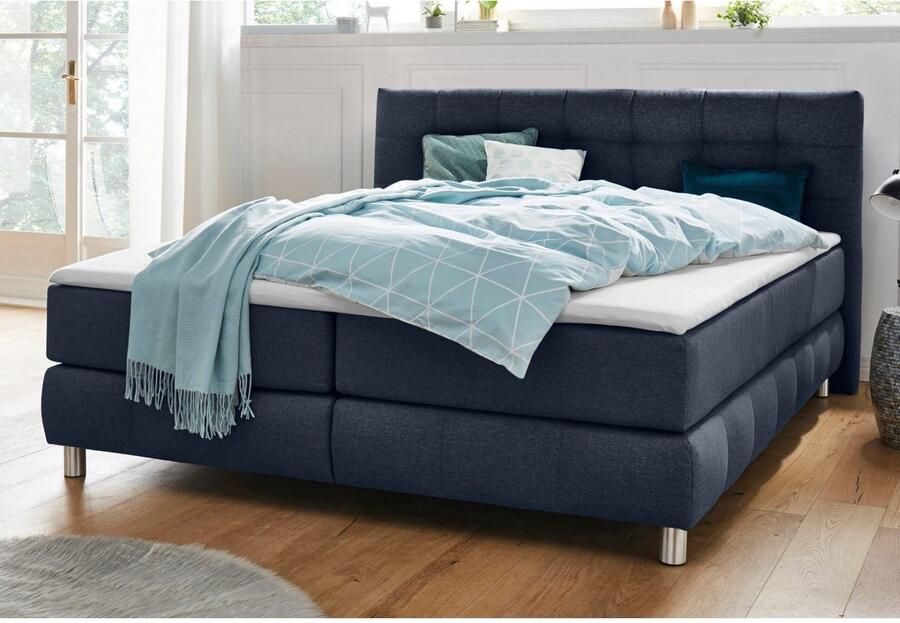 Andas Boxspring Salo XXL in fluwelige look of structuurstof 6 breedten in extra lang 220 cm 4 hardheden