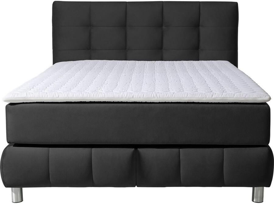 Andas Boxspring Salo XXL in fluwelige look of structuurstof 6 breedten in extra lang 220 cm 4 hardheden