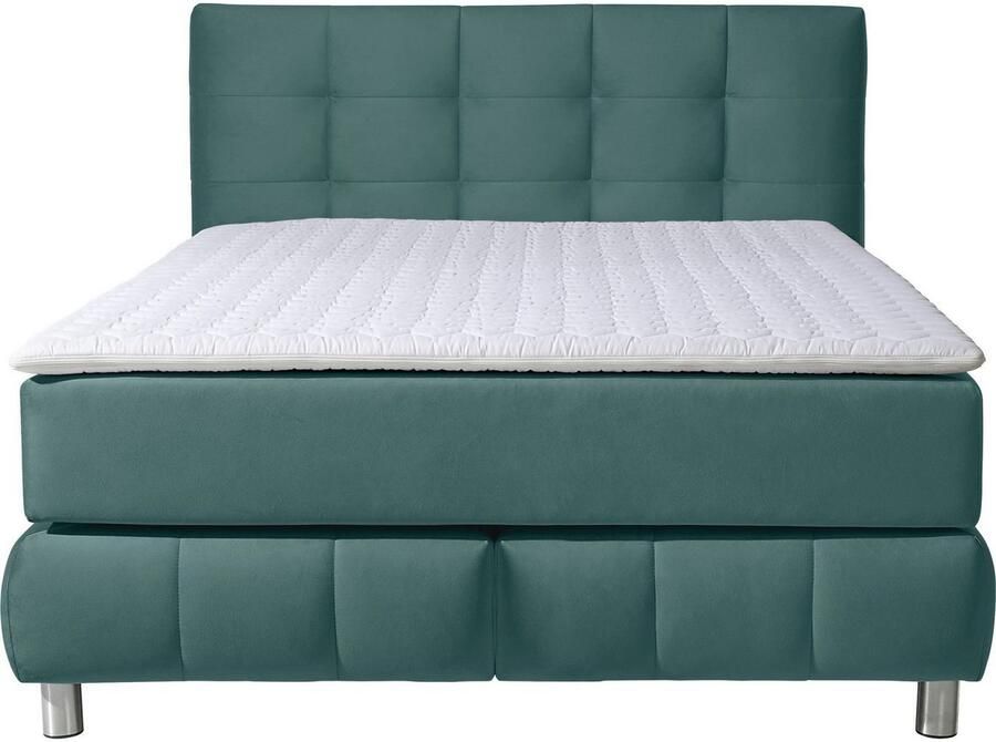 Andas Boxspring Salo XXL in fluwelige look of structuurstof 6 breedten in extra lang 220 cm 4 hardheden