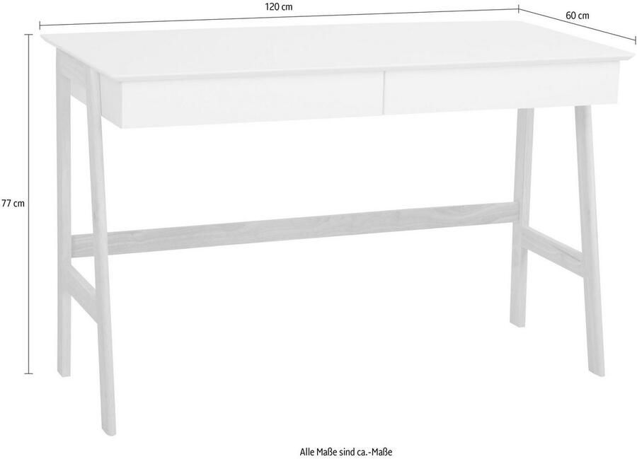 Artistiq Living Artistiq Bureau Cristian 120 x 60 met 2 laden Wit