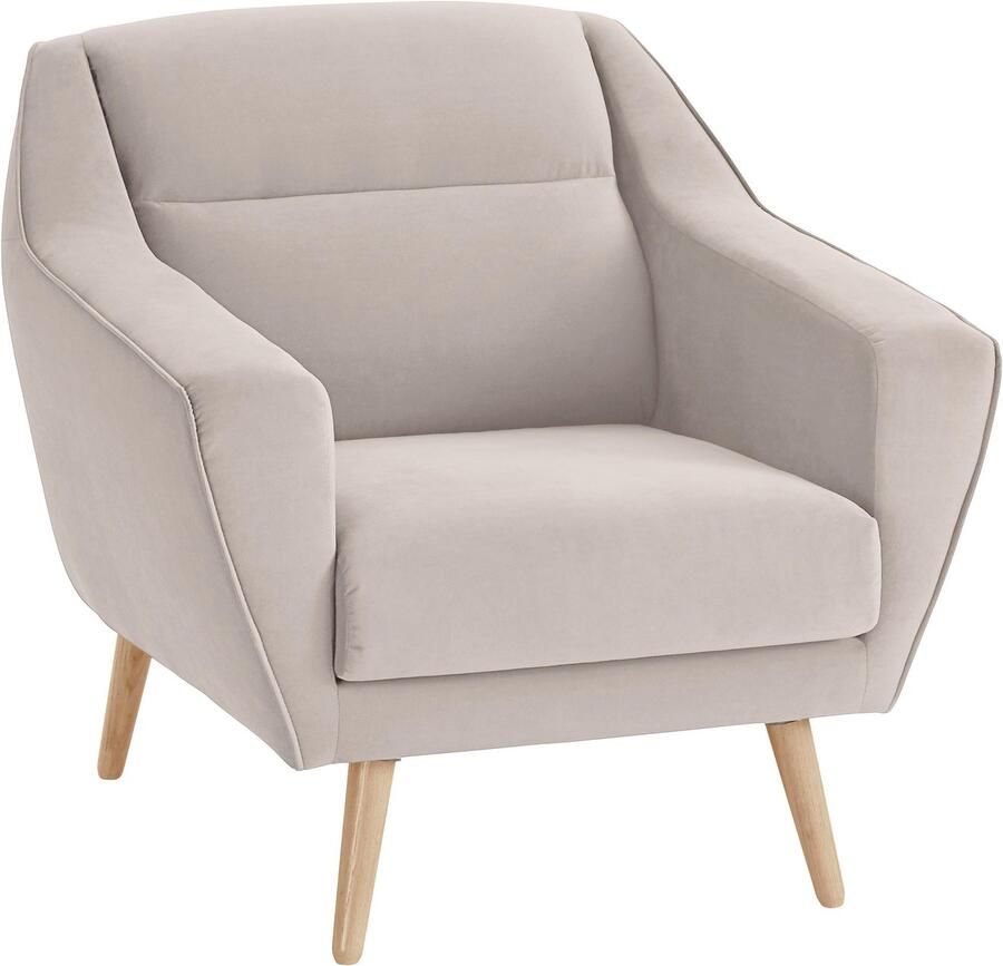 OTTO Fauteuil Bille met naad in het rugkussen en eikenhouten poten design by morten georgsen (set)