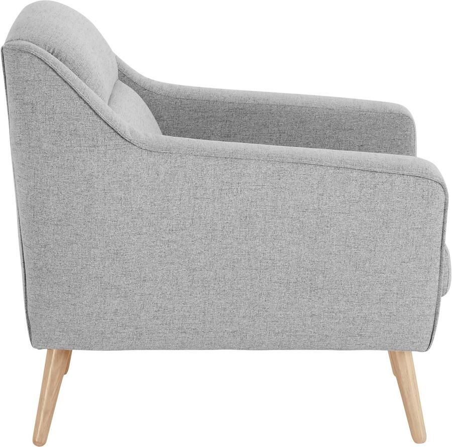 OTTO Fauteuil Bille met naad in het rugkussen en eikenhouten poten design by morten georgsen (set)