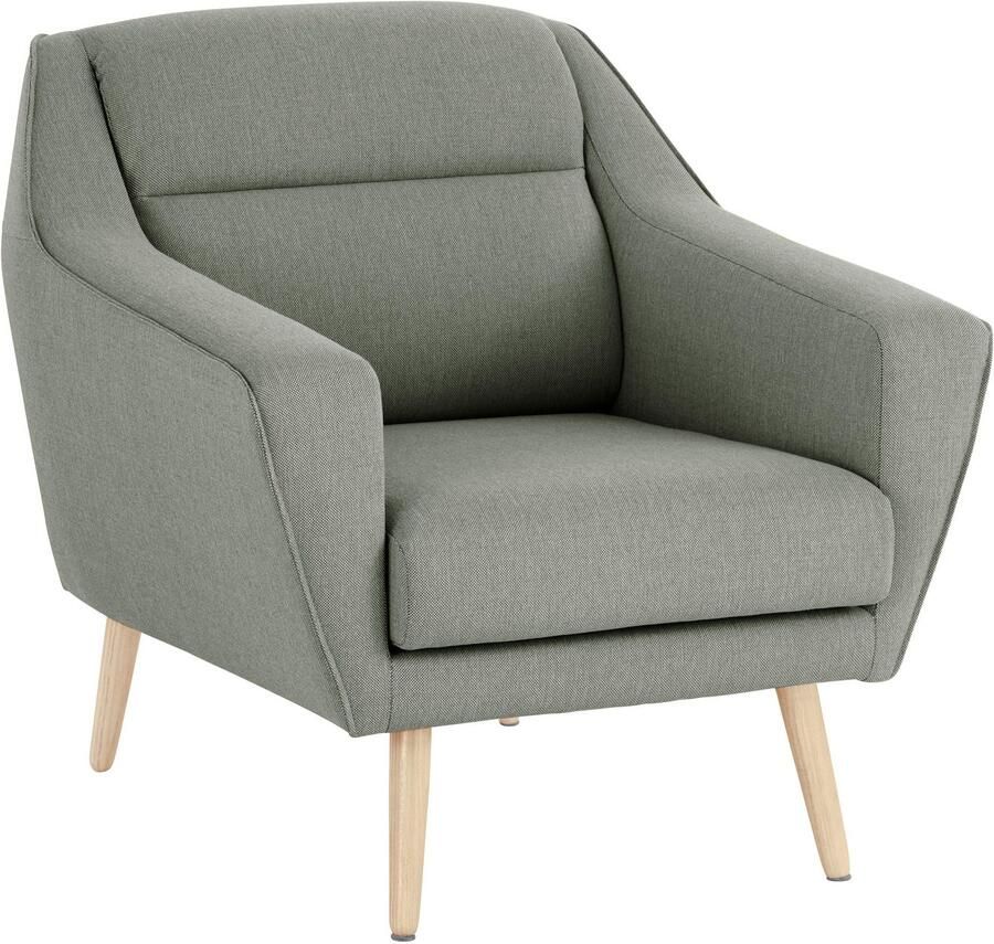 OTTO Fauteuil Bille met naad in het rugkussen en eikenhouten poten design by morten georgsen (set)