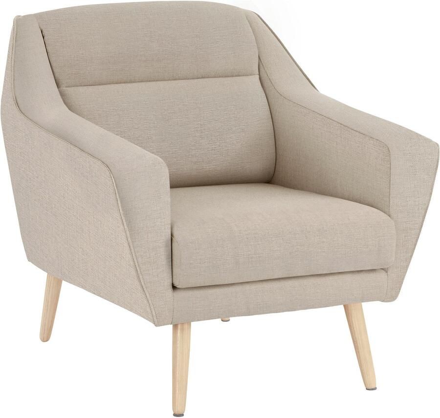 OTTO Fauteuil Bille met naad in het rugkussen en eikenhouten poten design by morten georgsen (set)