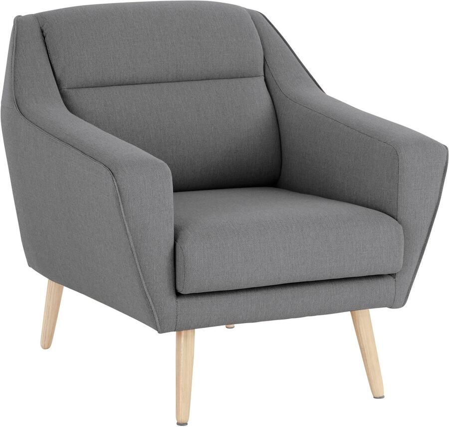 OTTO Fauteuil Bille met naad in het rugkussen en eikenhouten poten design by morten georgsen (set)