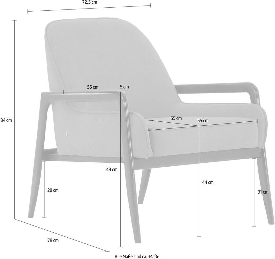 Home affaire Fauteuil Braga naar keuze met frame van eiken in donker of beukenhout in licht (set)