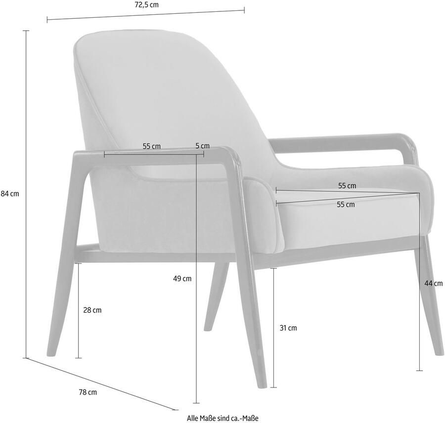Home affaire Fauteuil Braga naar keuze met frame van eiken in donker of beukenhout in licht (set)