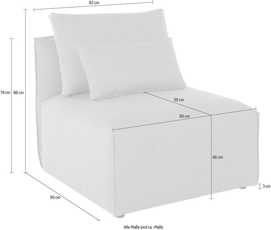 OTTO Fauteuil Nöre Modulair om samen te stellen in vele stofkwaliteiten en kleuren