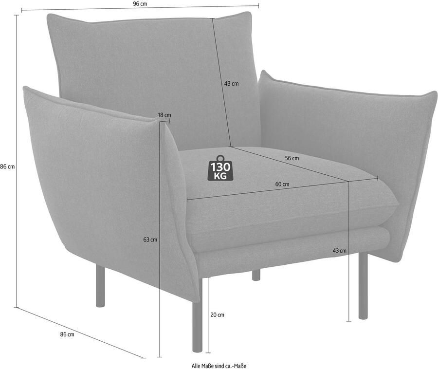 Andas Fauteuil Stine cocktailstoel Bijzonder design door kussen-look en opstaande naad by Morten Georgsen