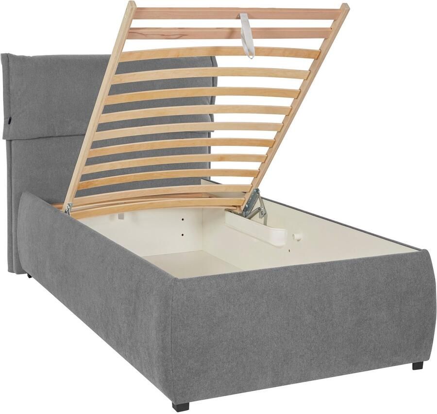 Andas Gestoffeerd bed Jenson als bedframe of met 3 matrassoorten en hardheden