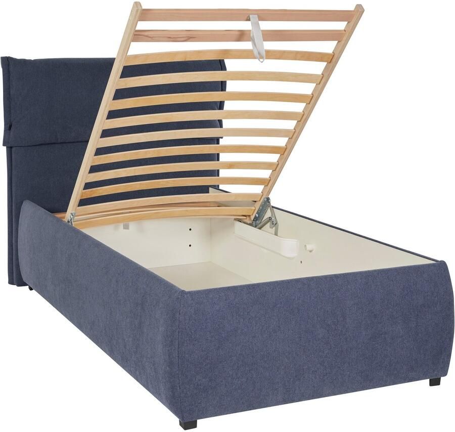Andas Gestoffeerd bed Jenson als bedframe of met 3 matrassoorten en hardheden