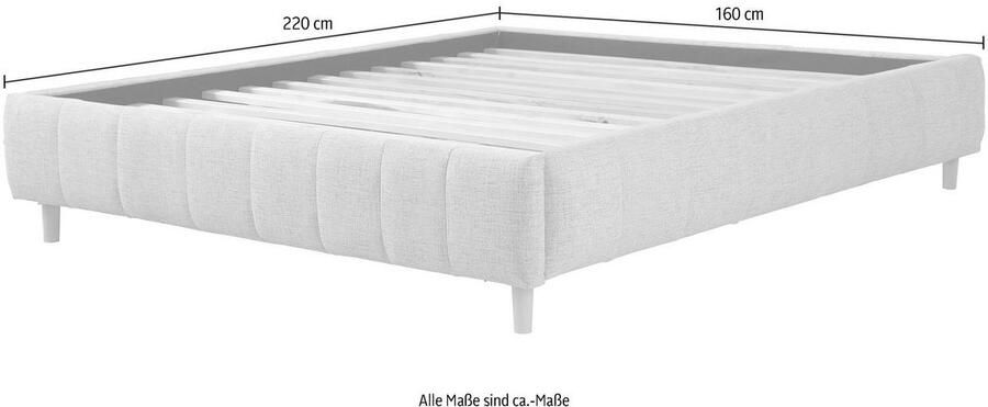 Andas Gestoffeerd bed Tarje in 5 breedten ook in extra lang 220 cm incl. lattenrol