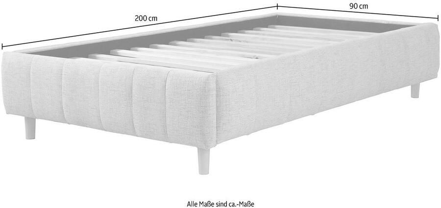 Andas Gestoffeerd bed Tarje in 5 breedten ook in extra lang 220 cm incl. lattenrol