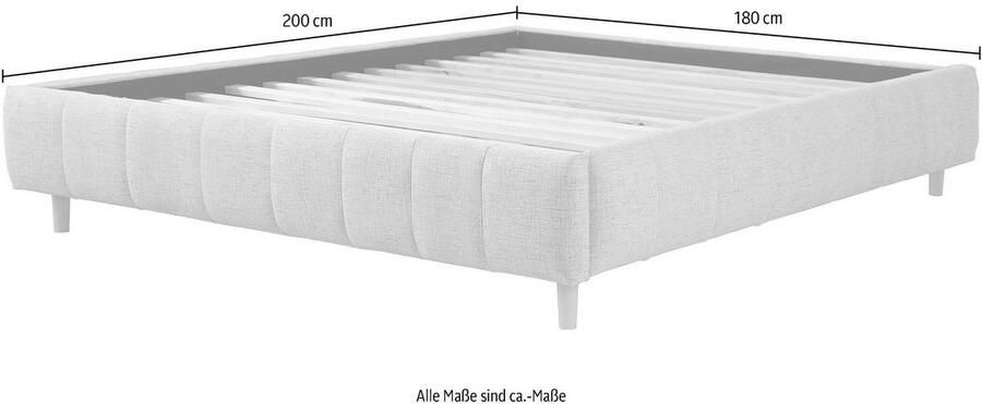 Andas Gestoffeerd bed Tarje in 5 breedten ook in extra lang 220 cm incl. lattenrol