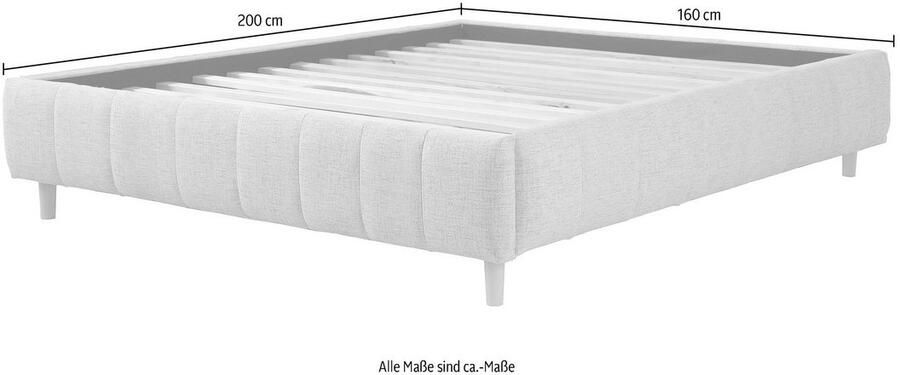 Andas Gestoffeerd bed Tarje in 5 breedten ook in extra lang 220 cm incl. lattenrol