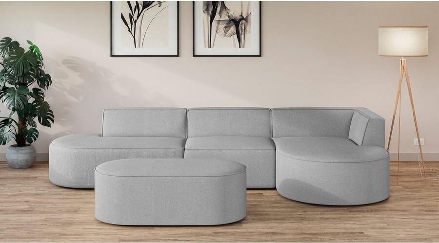 OTTO Hocker EIVIND zitpoef afmetingen: B D H: 142 70 48 cm ook in bouclé en fijncord met golfondersteuning