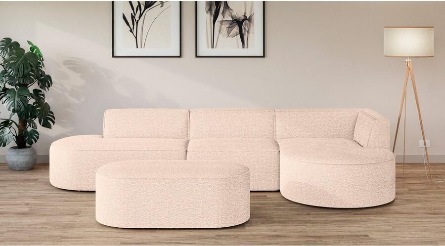 OTTO Hocker EIVIND zitpoef afmetingen: B D H: 142 70 48 cm ook in bouclé en fijncord met golfondersteuning