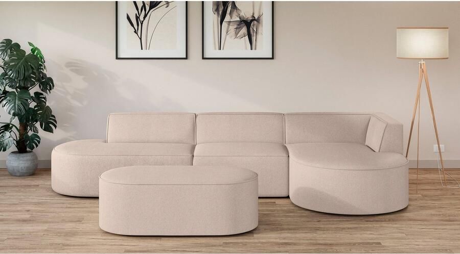 OTTO Hocker EIVIND zitpoef afmetingen: B D H: 142 70 48 cm ook in bouclé en fijncord met golfondersteuning