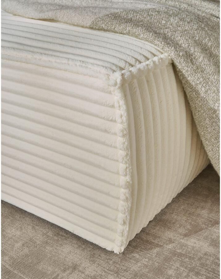 Andas Hoekbank FINNLEY Slaapbank 267 cm L-vorm met Slaapfunctie & Bedlade beschikbaar in de stofkwaliteiten bouclé structuur fijn en mega cord