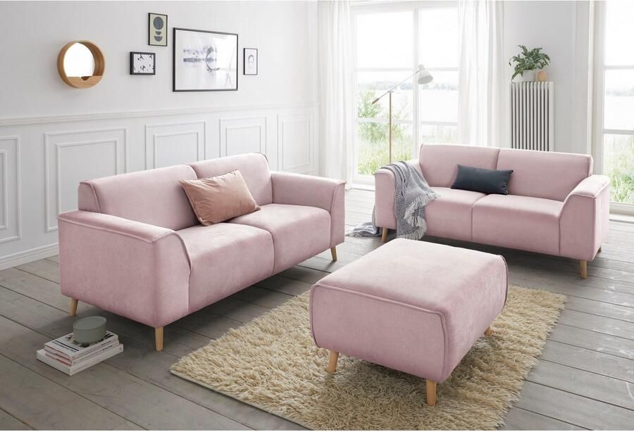 Andas Hocker Janek met opstaande naad in scandinavisch design