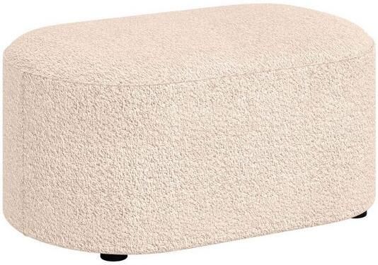 Andas Hocker Poef Tvinne met golvende vering passend bij de hoekbank ook in bouclé b d h: 90 50 44 cm