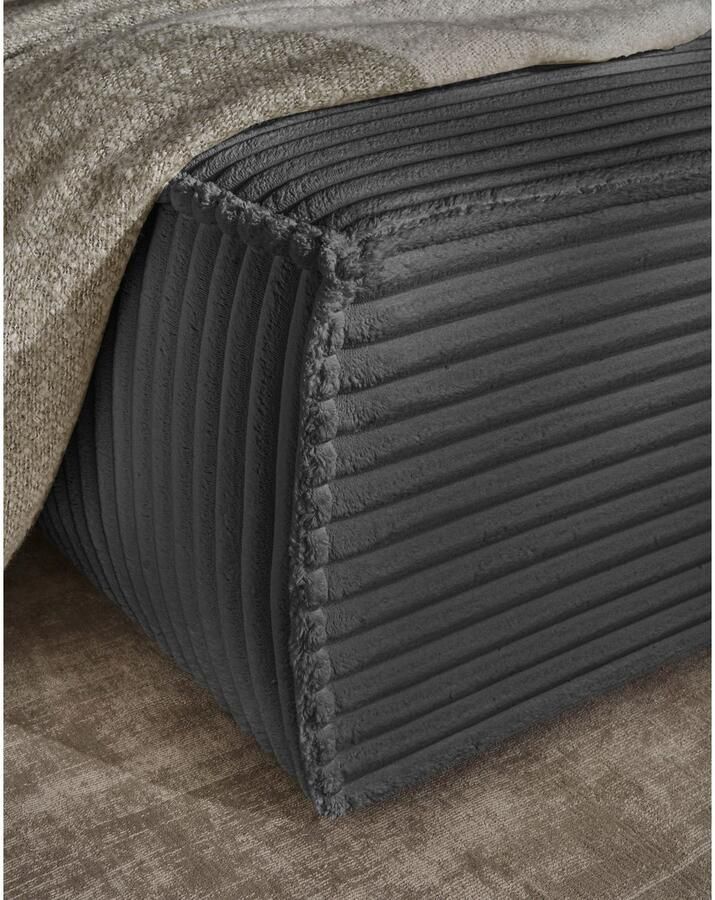 Andas Hoekbank FINNLEY Slaapbank 267 cm L-vorm met Slaapfunctie & Bedlade beschikbaar in de stofkwaliteiten bouclé structuur fijn en mega cord