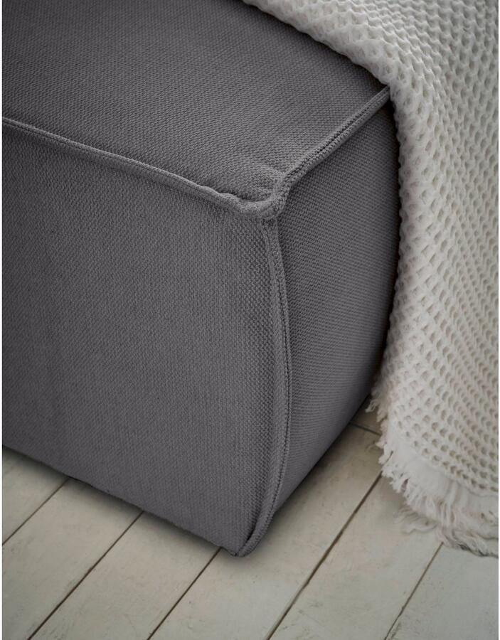 Andas Hoekbank FINNLEY Slaapbank 267 cm L-vorm met Slaapfunctie & Bedlade beschikbaar in de stofkwaliteiten bouclé structuur fijn en mega cord