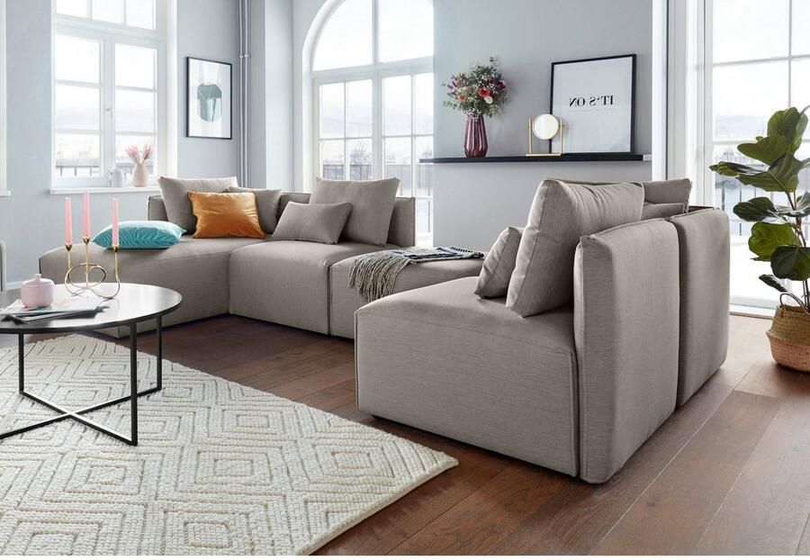 Andas Hoekbank Nöre L-vorm 3 delen in vele bekledingskwaliteiten en kleuren. module onderdelen zie "nöre" (3-delig)