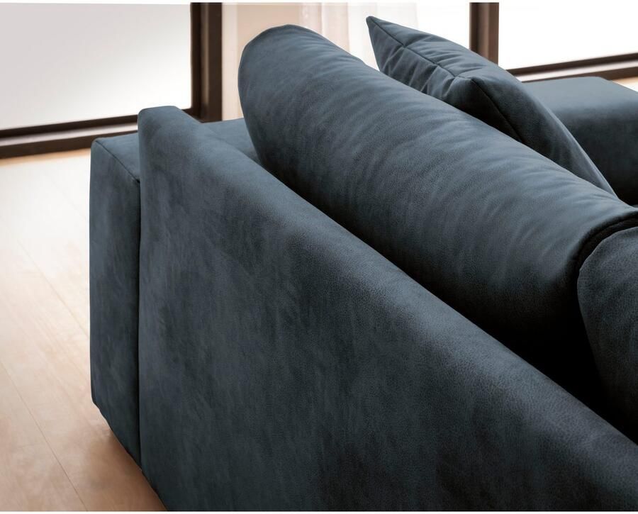 Andas Hoekbank SLEETLAND XXL van fluweel of in vintage leer-look L-model